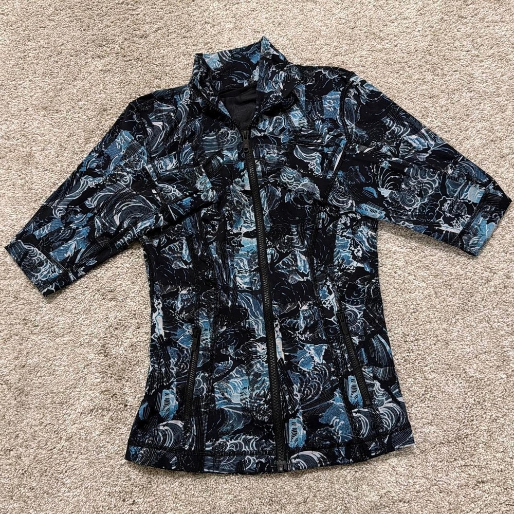 Lululemon Abstract Wave Full Zip Define Jacket | Black Blue | Size 4